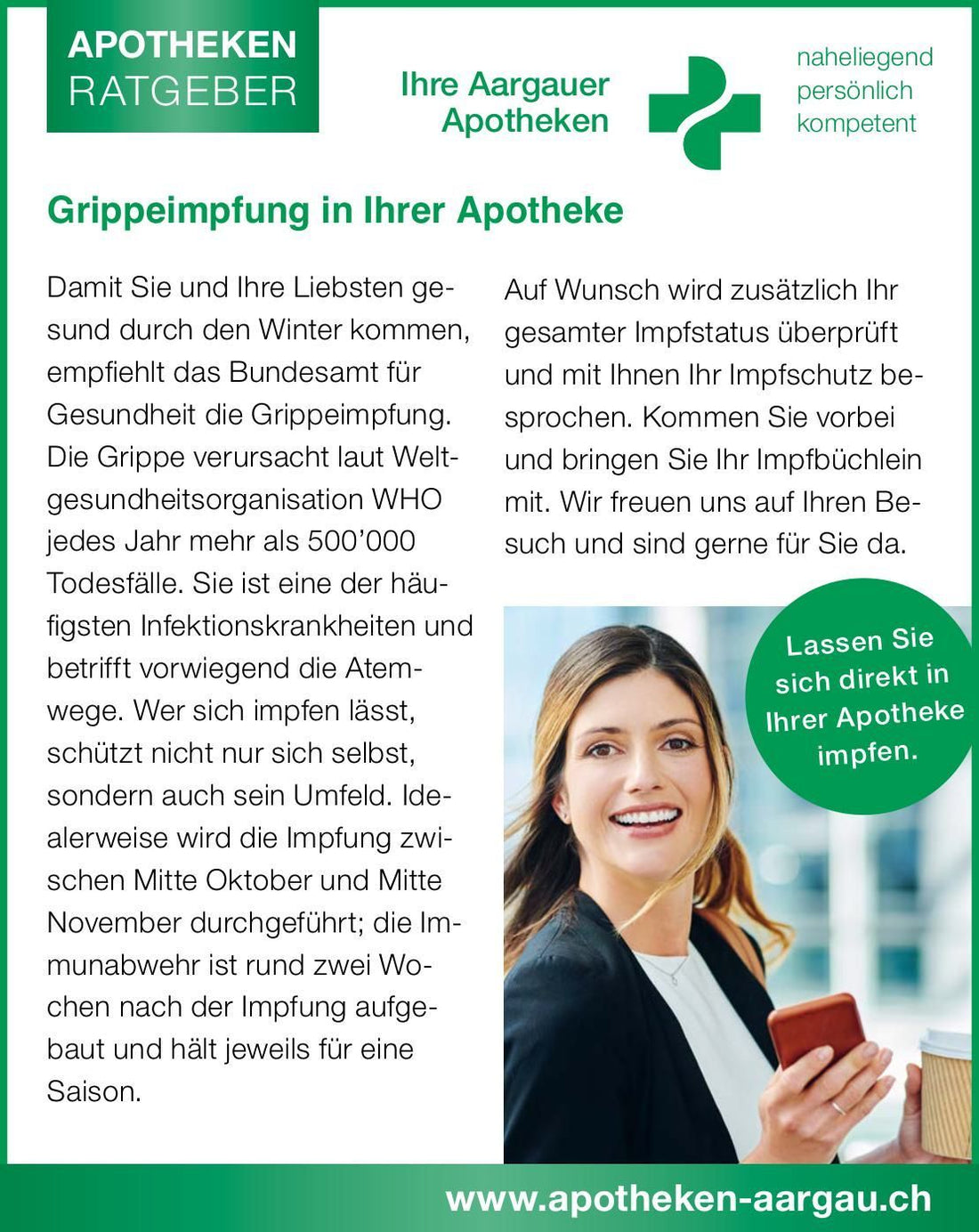 Wenn Gesundheitsinformation zur Werbung wird – Ein Blick auf Aussagen zur Grippeimpfung in Apotheken
